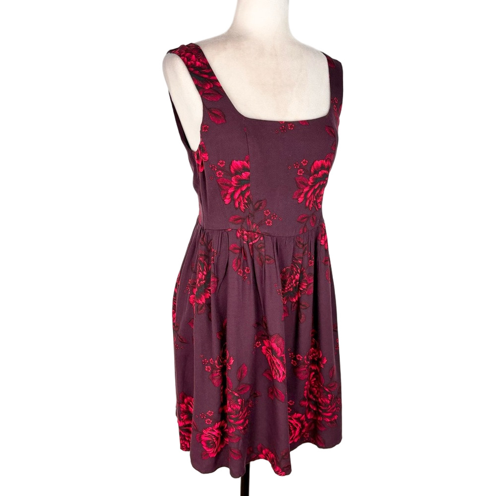 Old Navy burgundy floral dress